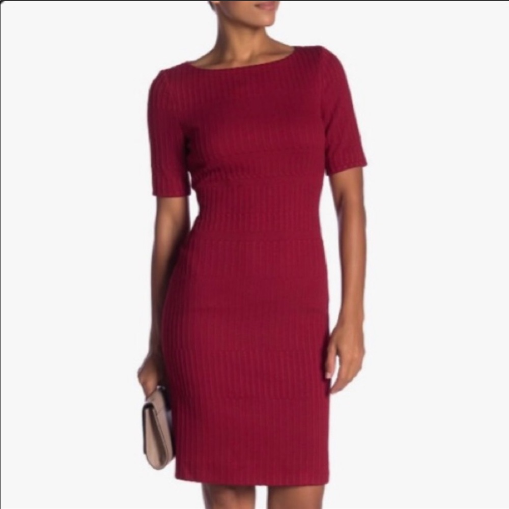 BOSS
Hadea Textured Jersey Sheath Dress Red size 4